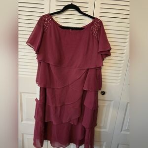 Elegant A-line chiffon dress in a rich Cabernet hue